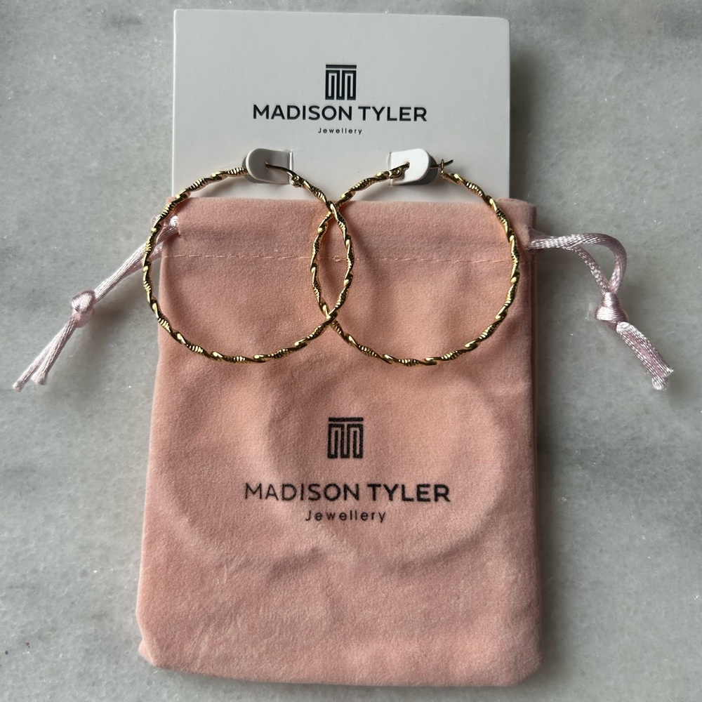 Madison Tyler Large Textured Hoop Earrings